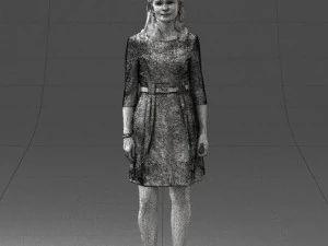 000501 Young Woman in Casual Dress Standing Female Character 3d print ready 3D Print Model