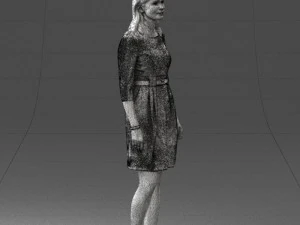 000501 Young Woman in Casual Dress Standing Female Character 3d print ready 3D Print Model