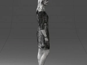 000501 Young Woman in Casual Dress Standing Female Character 3d print ready 3D Print Model
