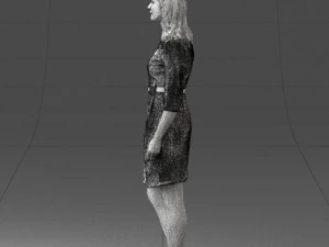 000501 Young Woman in Casual Dress Standing Female Character 3d print ready 3D Print Model