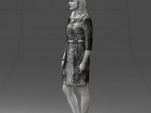 000501 Young Woman in Casual Dress Standing Female Character 3d print ready 3D Print Model