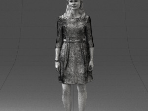 woman in gray dress 0165 3d print ready Modèles 3D en vedette