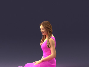 woman in pink dress 0169 Modelo 3D