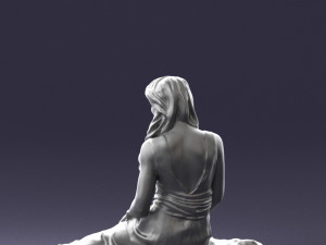 woman in pink dress 0169 Modelo 3D
