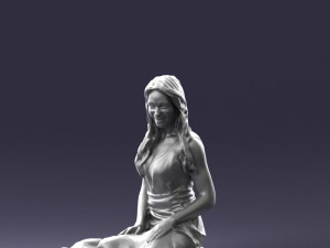 woman in pink dress 0169 Modelo 3D