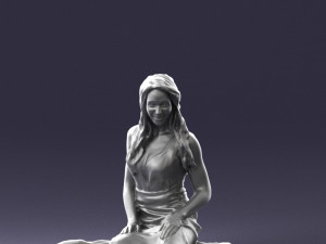 woman in pink dress 0169 Modelo 3D