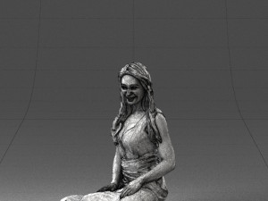 woman in pink dress 0169 Modelo 3D