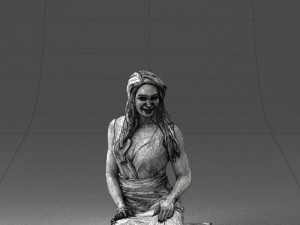 woman in pink dress 0169 3d print ready Modèles 3D en vedette