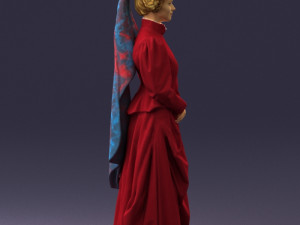 woman in red dress 0178 3D Model