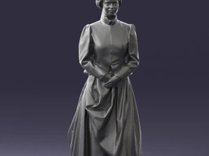 000514 Victorian Woman in Red Dress Historical Female Character 3d print ready 3D Print Model