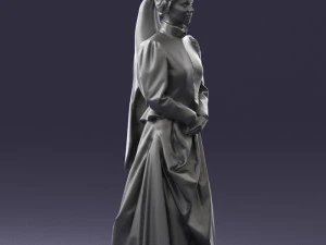 000514 Victorian Woman in Red Dress Historical Female Character 3d print ready 3D Print Model