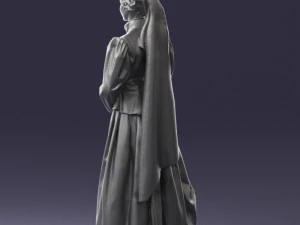 000514 Victorian Woman in Red Dress Historical Female Character 3d print ready 3D Print Model