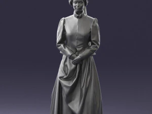 000514 Victorian Woman in Red Dress Historical Female Character 3d print ready 3D Print Model