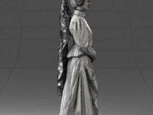 000514 Victorian Woman in Red Dress Historical Female Character 3d print ready 3D Print Model
