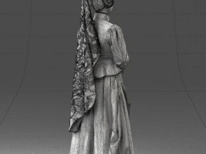 000514 Victorian Woman in Red Dress Historical Female Character 3d print ready 3D Print Model