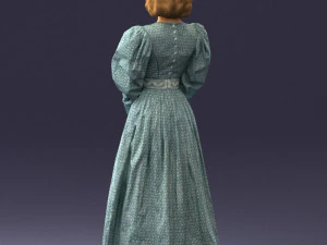 000517 Victorian Woman in Blue Dress Historical Female Character 3D Model