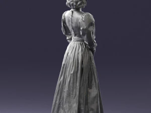 000517 Victorian Woman in Blue Dress Historical Female Character 3D Model