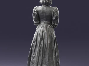 000517 Victorian Woman in Blue Dress Historical Female Character 3D Model