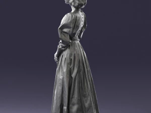 000517 Victorian Woman in Blue Dress Historical Female Character 3D Model