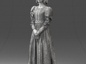 woman in gray dress 0181 Modelo 3D