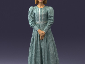 woman in gray dress 0181 3d print ready 3D Baskı Modeli