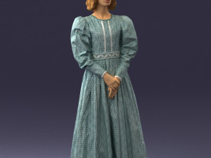 woman in gray dress 0181 3d print ready 3D Baskı Modeli