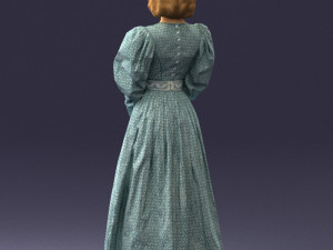 woman in gray dress 0181 3d print ready 3D Baskı Modeli