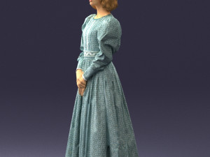 woman in gray dress 0181 3d print ready 3D Baskı Modeli
