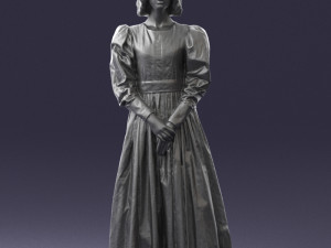 woman in gray dress 0181 3d print ready 3D Baskı Modeli