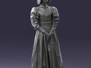 woman in gray dress 0181 3d print ready 3D Baskı Modeli