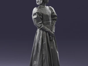 000517 Victorian Woman in Blue Dress Historical Female Character 3d print ready 3D Print Model