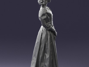 woman in gray dress 0181 3d print ready 3D Baskı Modeli