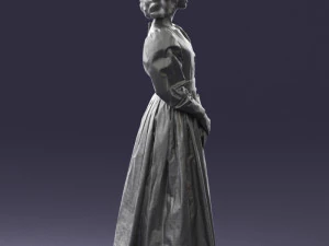 000517 Victorian Woman in Blue Dress Historical Female Character 3d print ready 3D Print Model