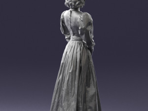 woman in gray dress 0181 3d print ready 3D Baskı Modeli