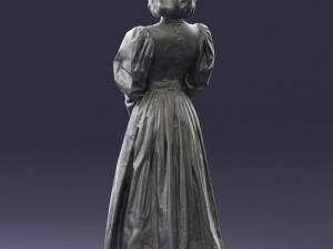 woman in gray dress 0181 3d print ready 3D Baskı Modeli
