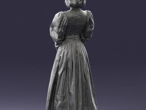 000517 Victorian Woman in Blue Dress Historical Female Character 3d print ready 3D Print Model