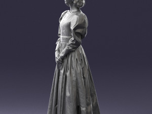 woman in gray dress 0181 3d print ready 3D Baskı Modeli