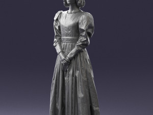 woman in gray dress 0181 3d print ready 3D Baskı Modeli