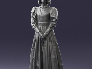 woman in gray dress 0181 3d print ready 3D Baskı Modeli