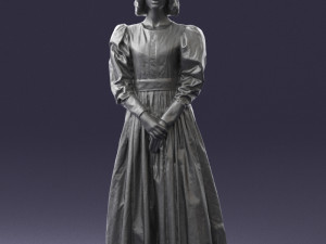 woman in gray dress 0181 3d print ready 3D Baskı Modeli