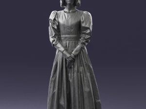 000517 Victorian Woman in Blue Dress Historical Female Character 3d print ready 3D Print Model
