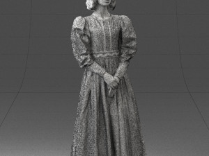woman in gray dress 0181 3d print ready 3D Baskı Modeli