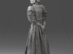 woman in gray dress 0181 3d print ready 3D Baskı Modeli