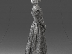 woman in gray dress 0181 3d print ready 3D Baskı Modeli