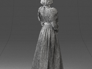 woman in gray dress 0181 3d print ready 3D Baskı Modeli