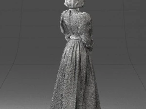 000517 Victorian Woman in Blue Dress Historical Female Character 3d print ready 3D Print Model