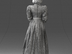 woman in gray dress 0181 3d print ready 3D Baskı Modeli
