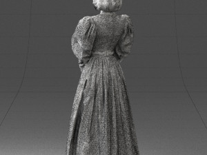 woman in gray dress 0181 3d print ready 3D Baskı Modeli