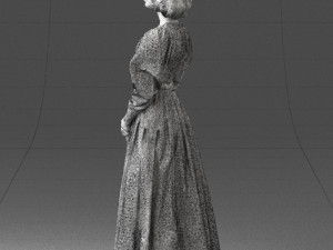 woman in gray dress 0181 3d print ready 3D Baskı Modeli