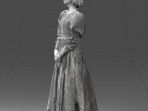 woman in gray dress 0181 3d print ready 3D Baskı Modeli